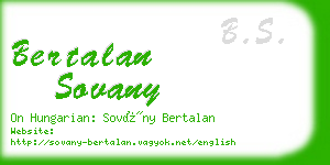 bertalan sovany business card